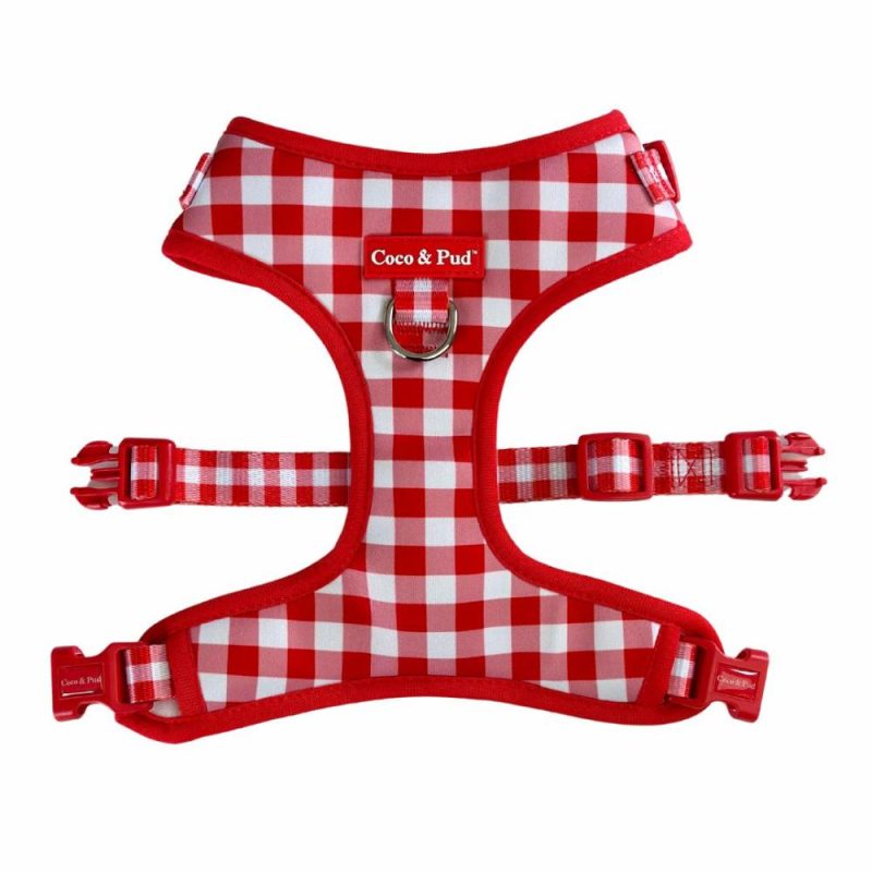 Adjustable Harnesses | Gingham Red Adjustable Dog Harness