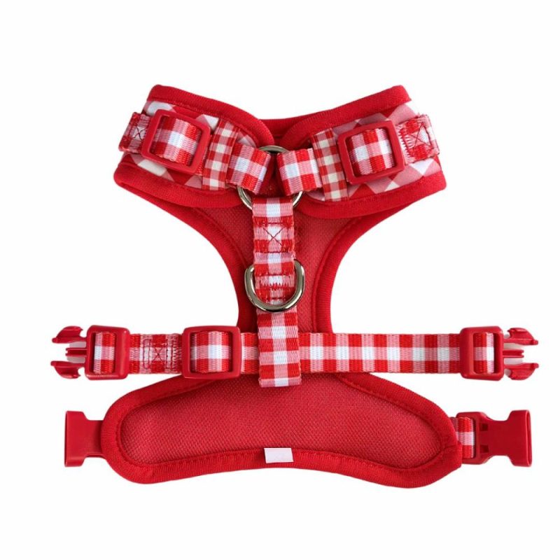 Adjustable Harnesses | Gingham Red Adjustable Dog Harness