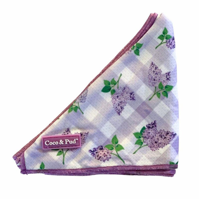 Bandanas | Gingham Lilac Dog Bandana