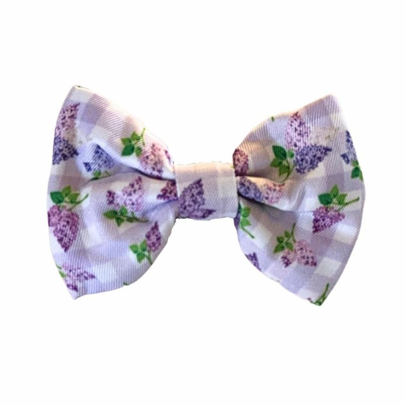 Bow Ties | Gingham Lilac Dog Bow tie