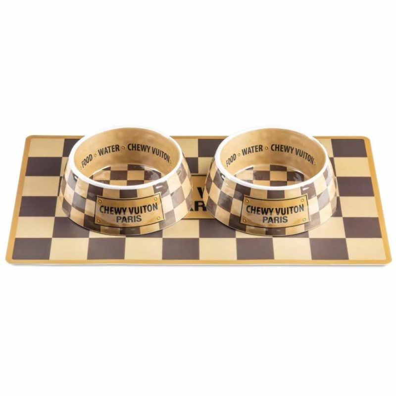 Bowls | Checker Chewy Vuiton Pet Placemat