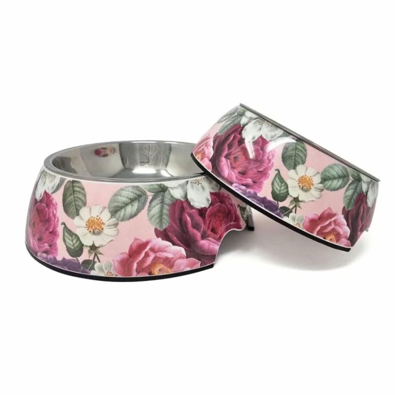 Bowls | Pink Floral Dog Bowl – 3 Sizes