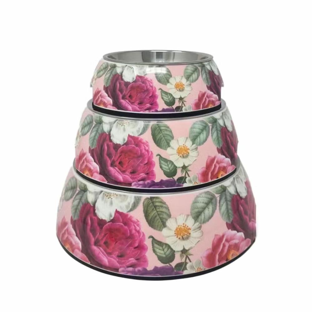 Bowls | Pink Floral Dog Bowl – 3 Sizes