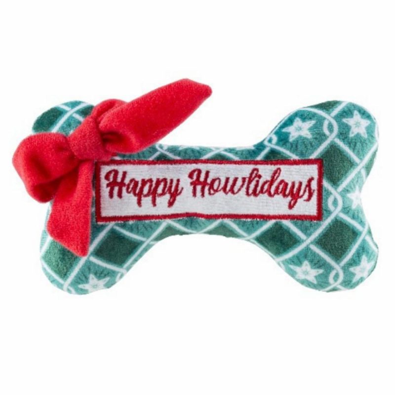 Christmas | Green Stars Bone – Happy Howlidays Dog Toy