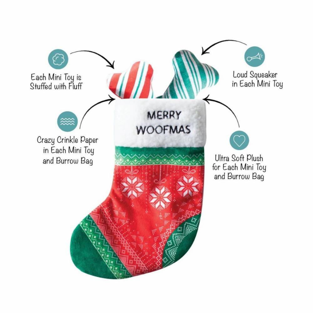 Christmas | Merry Woofmas Christmas Stocking Dog Toy