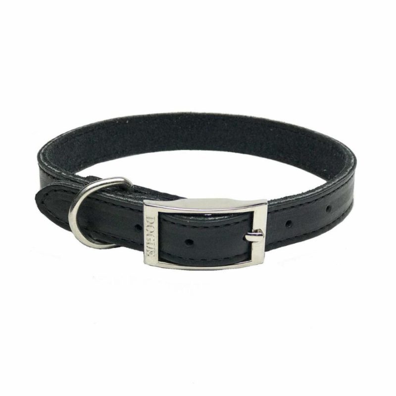 Collars | DOGUE Plain Jane Leather Dog Collar -Black