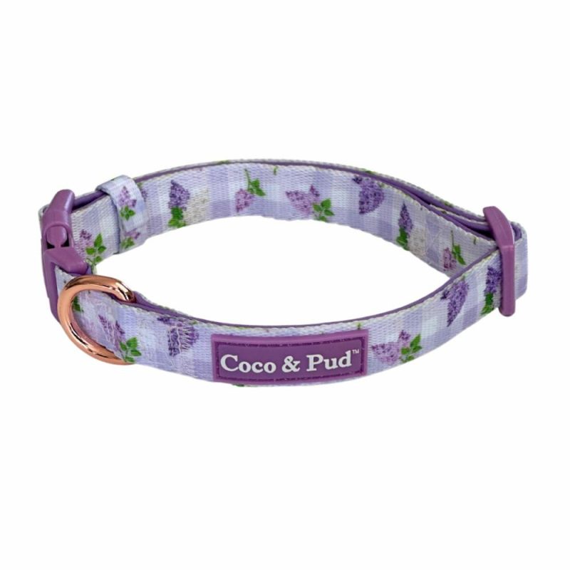 Collars | Gingham Lilac Dog Collar