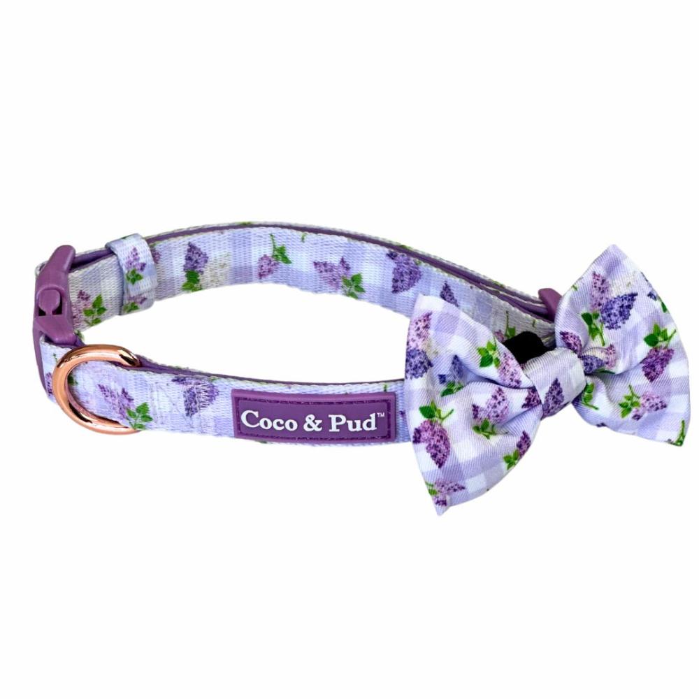 Collars | Gingham Lilac Dog Collar