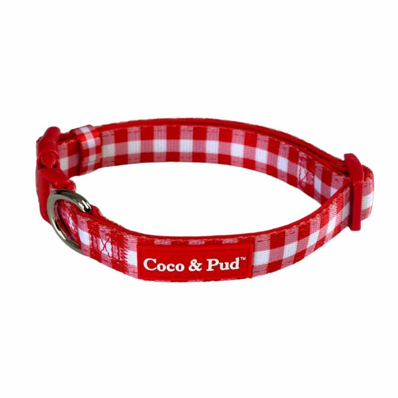 Collars | Gingham Red Dog Collar