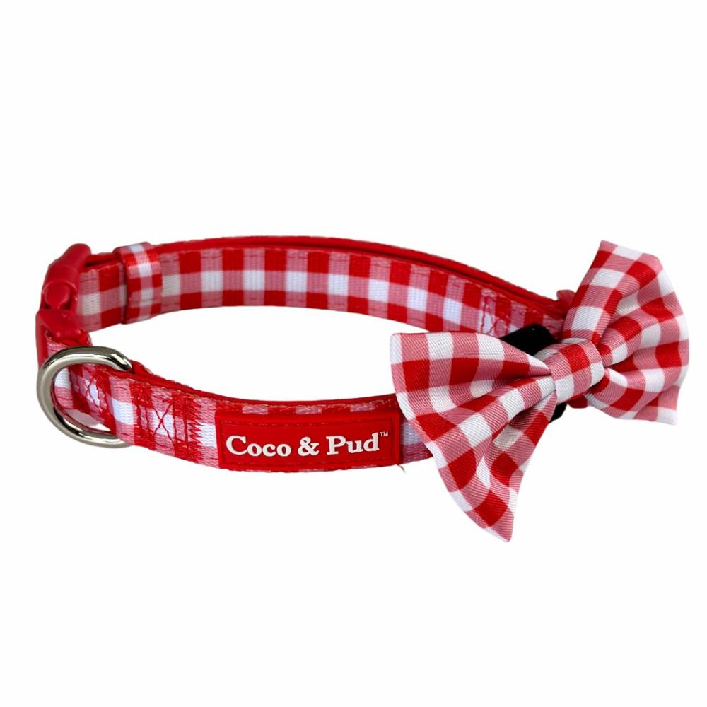 Collars | Gingham Red Dog Collar