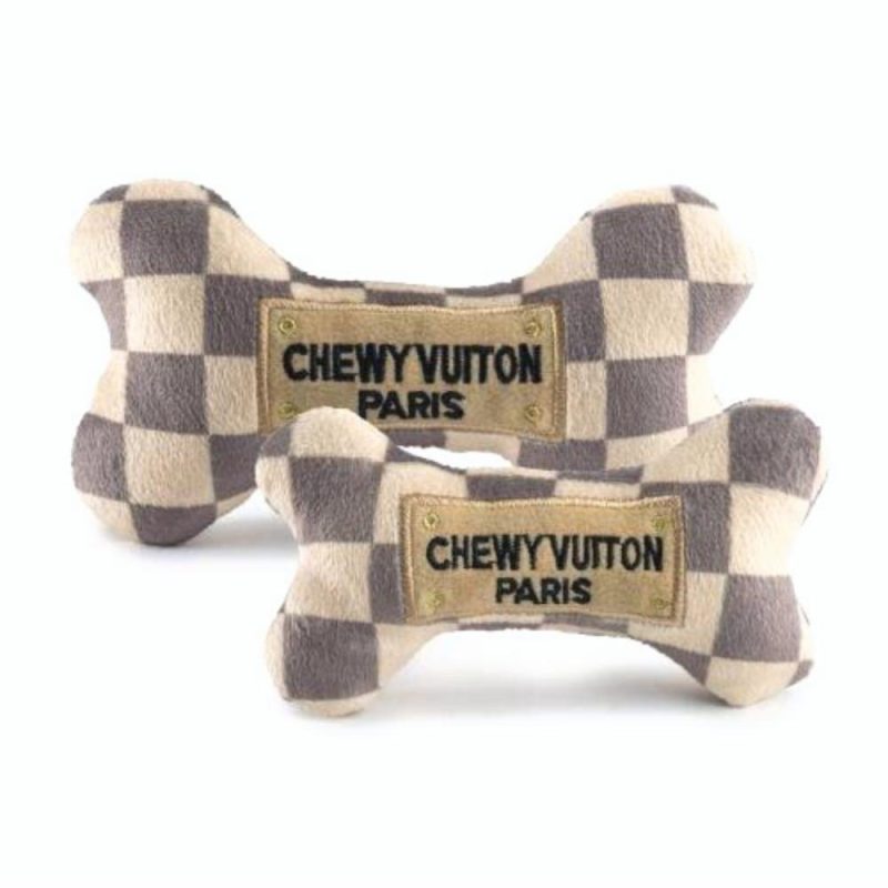 Easter | Checker Chewy Vuiton Bone Dog Toy