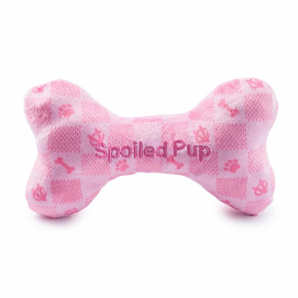 Easter | Pink Checker Chewy Vuiton Bone Dog Toy