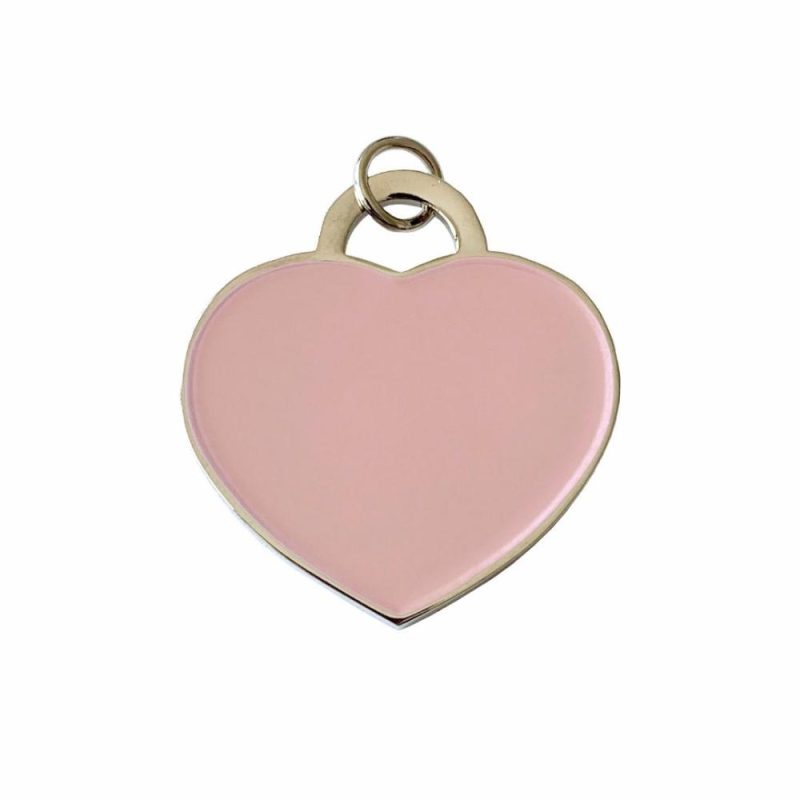 ID Tags & Charms | Audrey Dog ID Tag – Silver/Pink