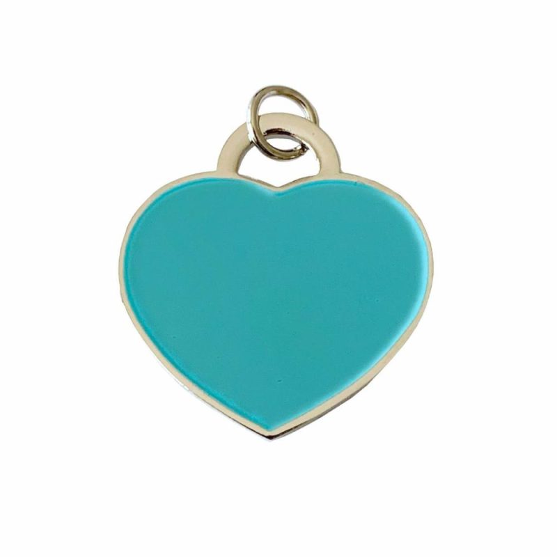 ID Tags & Charms | Audrey Dog ID Tag – Silver/Teal