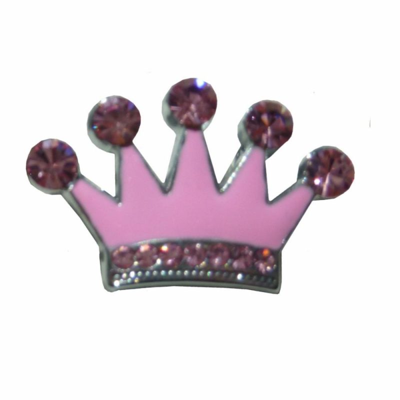 ID Tags & Charms | Crown Crystal Slide Charm – Pink