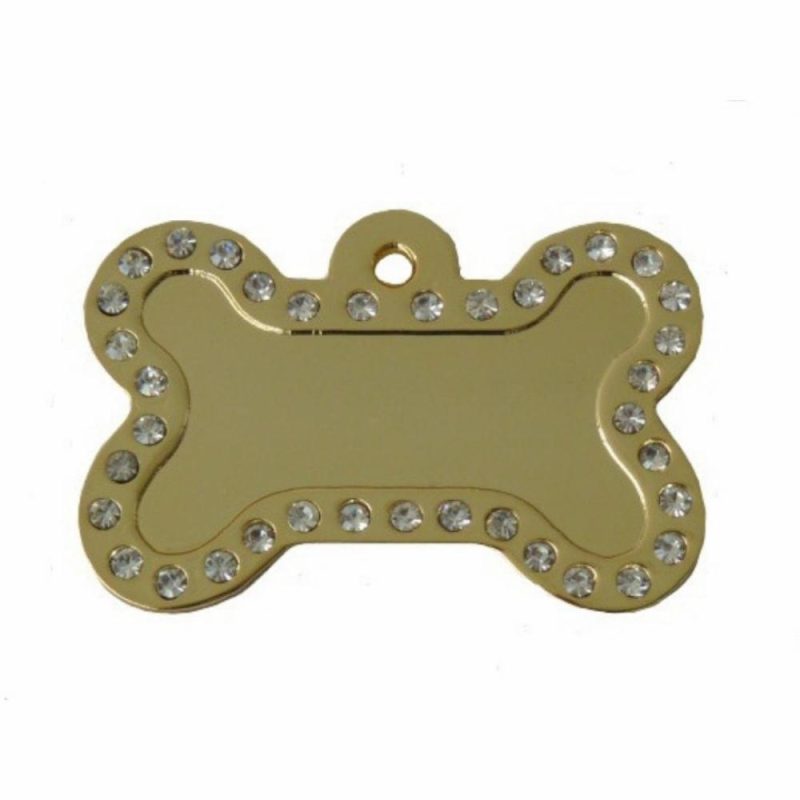 ID Tags & Charms | Crystal Bone ID Tag – Gold