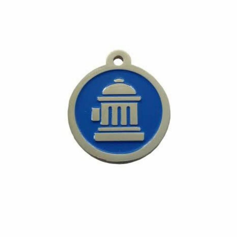 ID Tags & Charms | Fire Hydrant ID Tag – Blue & Silver