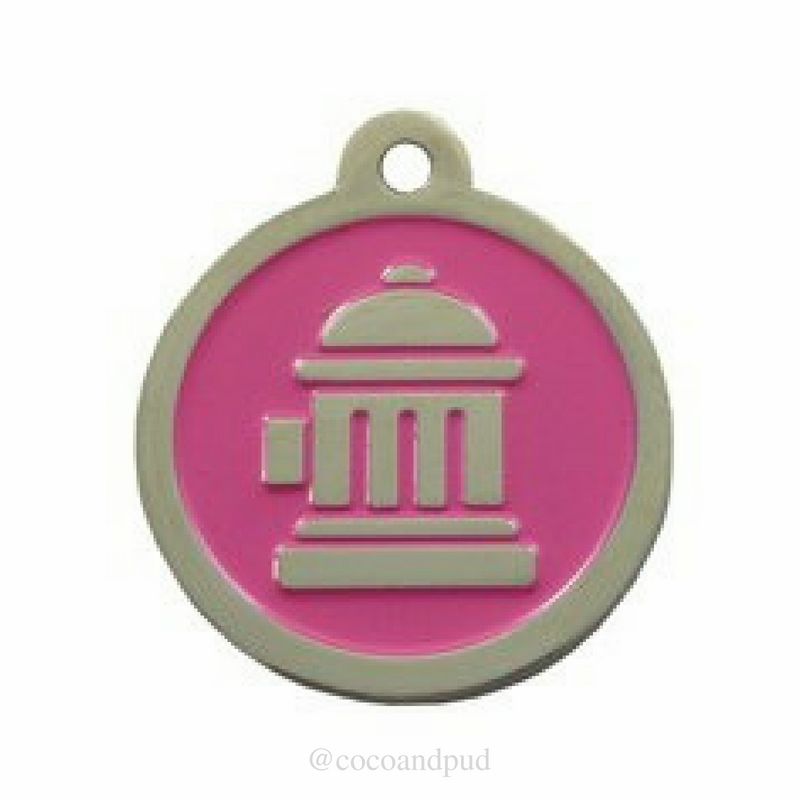 ID Tags & Charms | Fire Hydrant ID Tag – Pink & Silver