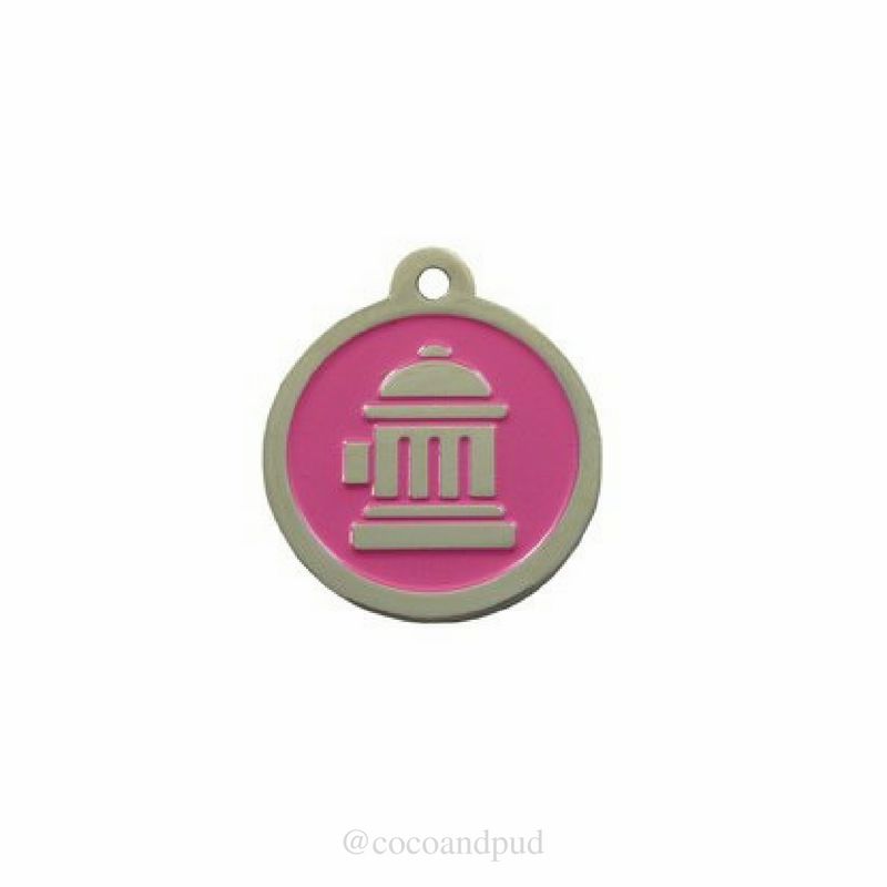 ID Tags & Charms | Fire Hydrant ID Tag – Pink & Silver