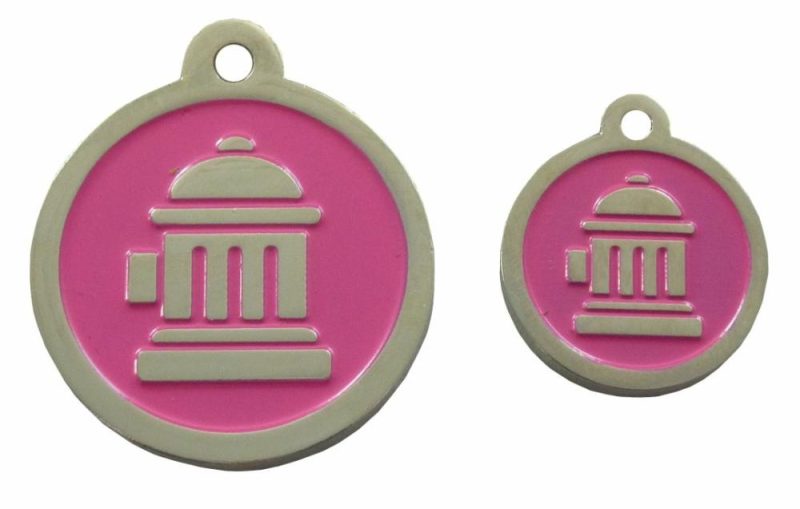 ID Tags & Charms | Fire Hydrant ID Tag – Pink & Silver