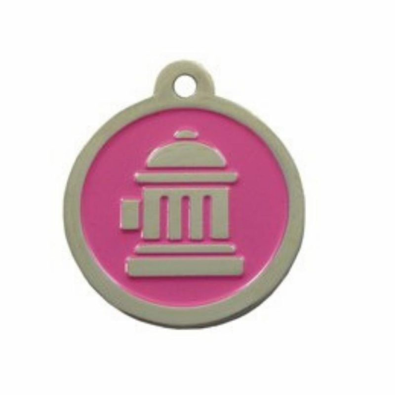 ID Tags & Charms | Fire Hydrant ID Tag – Pink & Silver