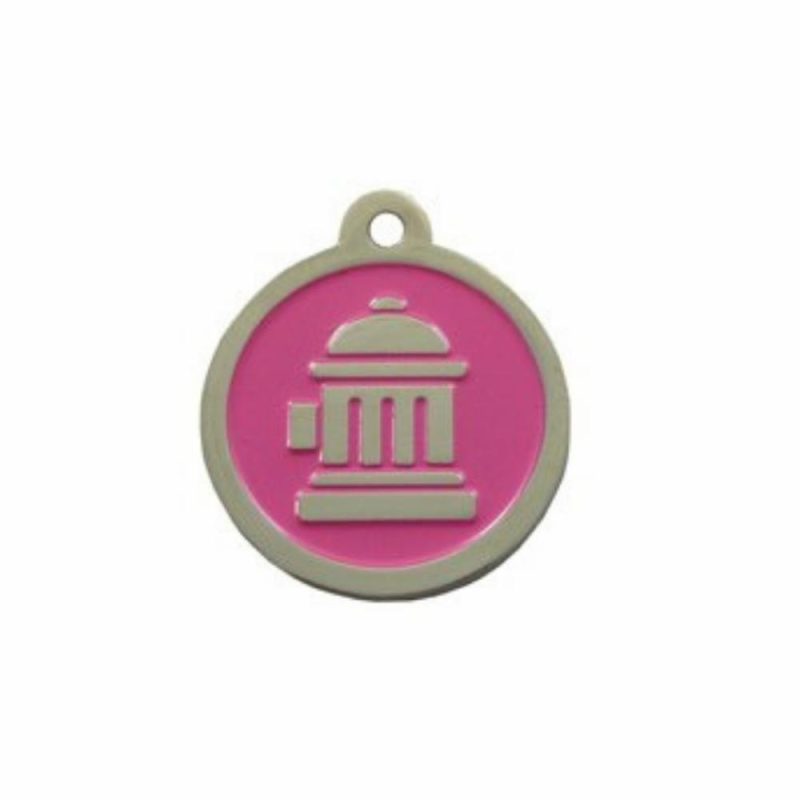 ID Tags & Charms | Fire Hydrant ID Tag – Pink & Silver