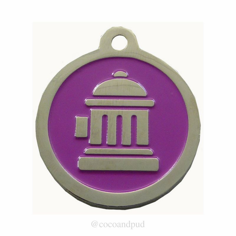 ID Tags & Charms | Fire Hydrant ID Tag – Purple & Silver