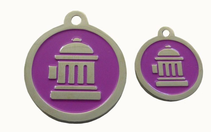 ID Tags & Charms | Fire Hydrant ID Tag – Purple & Silver