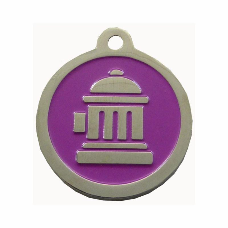 ID Tags & Charms | Fire Hydrant ID Tag – Purple & Silver