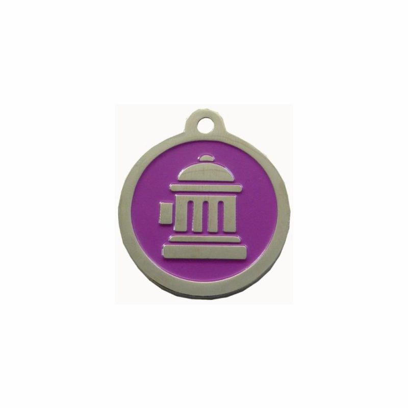 ID Tags & Charms | Fire Hydrant ID Tag – Purple & Silver