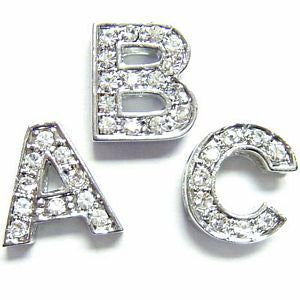 ID Tags & Charms | Plain Alphabet Slide Letters – Silver