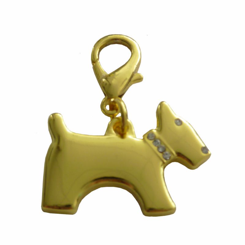 ID Tags & Charms | Terrier Dog Collar Charm – Gold