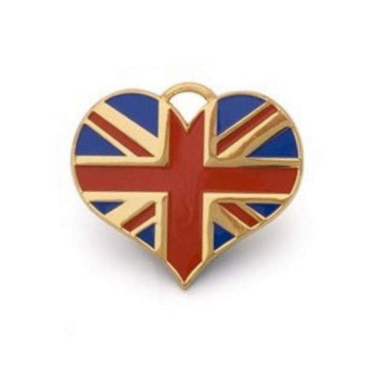 ID Tags & Charms | Union Jack Heart ID Tag – Gold