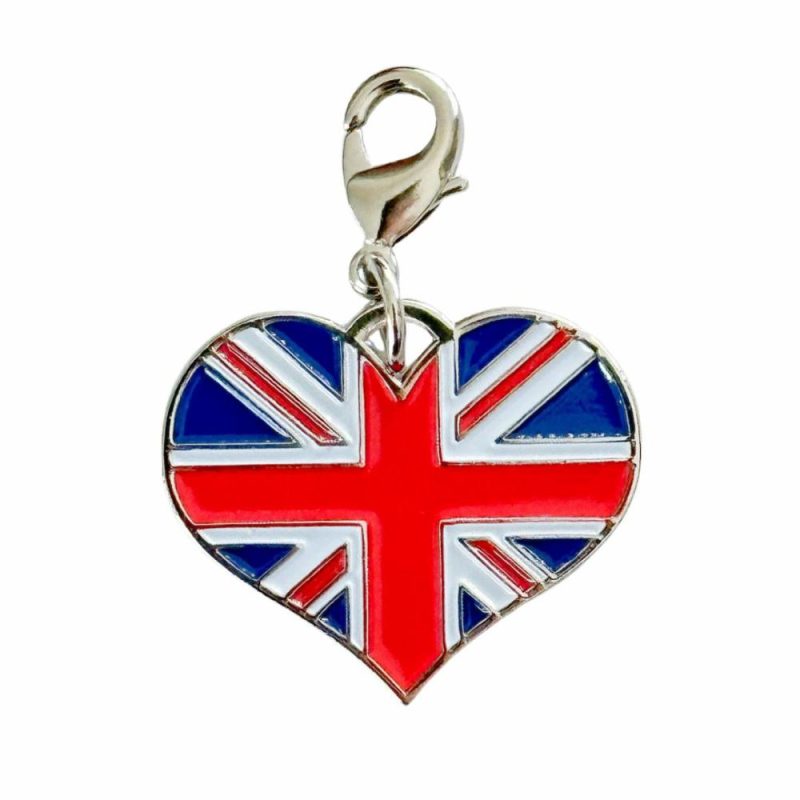 ID Tags & Charms | Union Jack Heart ID Tag – Silver