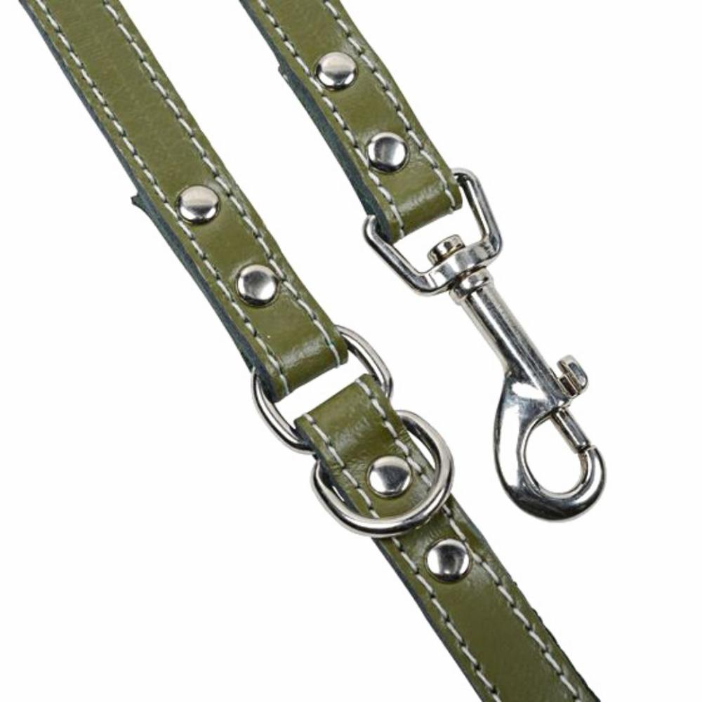 Leads | DOGUE Classic Stitch Leather Dog Lead – Forest Green – Australian Made