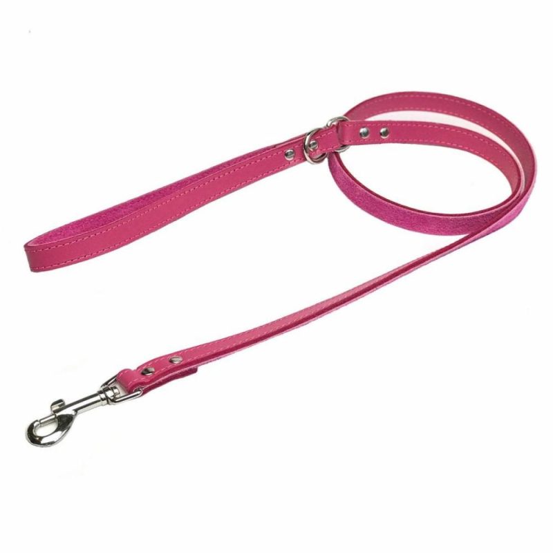 Leads | DOGUE Plain Jane Leather Dog Lead – Fuschia