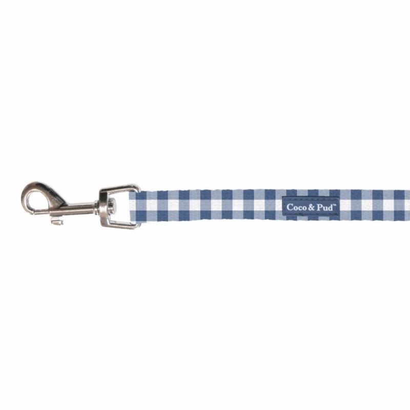 Leads | Gingham French Navy Cat Lead