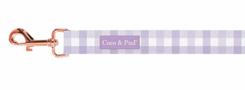 Leads | Gingham Lilac Cat Lead