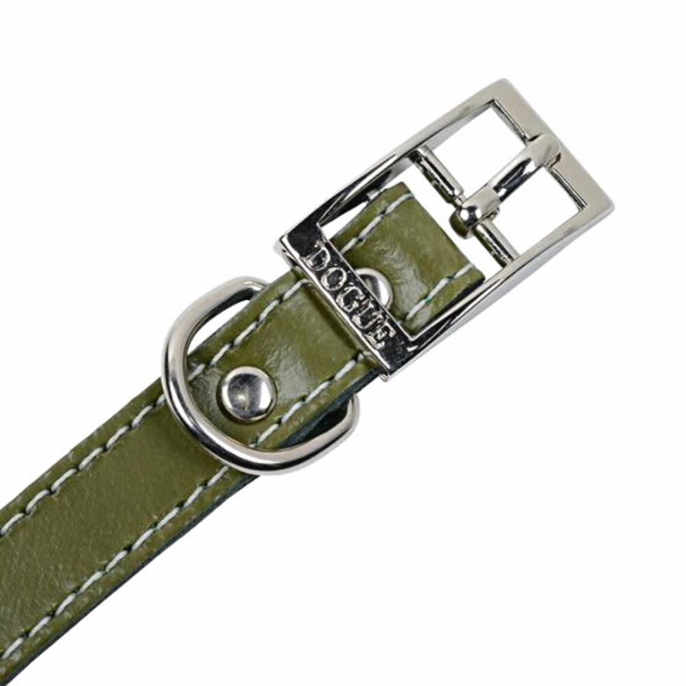 Leather Dog Collars & Leads | DOGUE Classic Stitch Leather Dog Collar – Forest Green – Australian Made