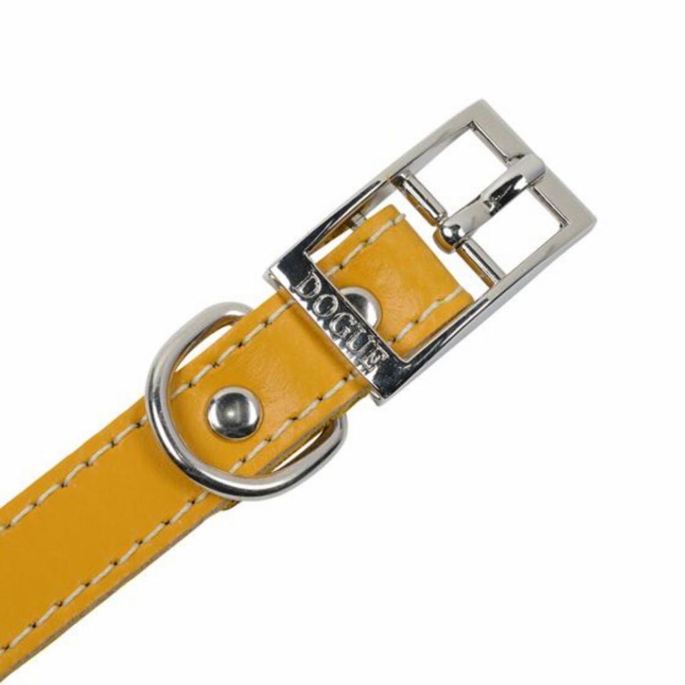 Leather Dog Collars & Leads | DOGUE Classic Stitch Leather Dog Collar – Mustard – Australian Made