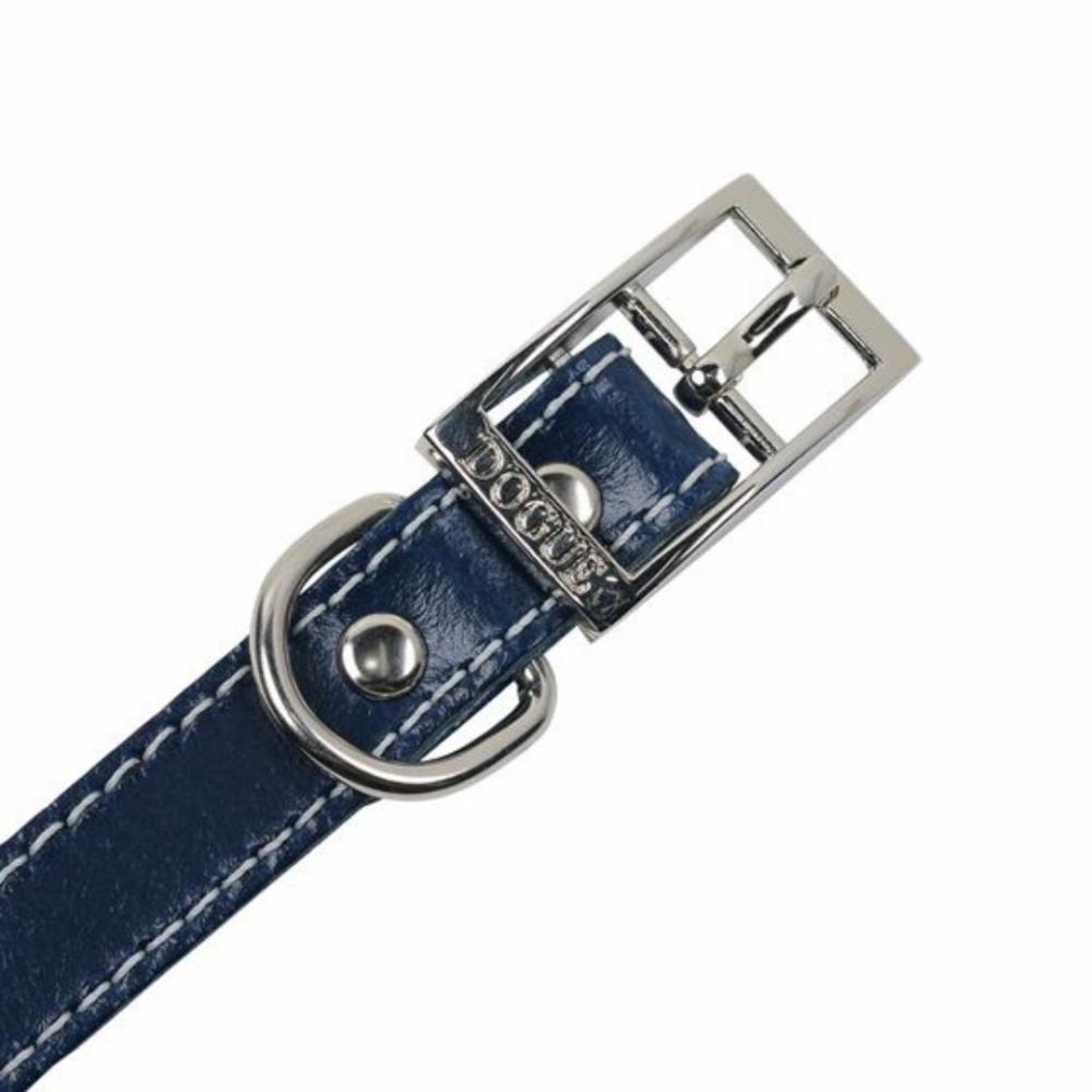 Leather Dog Collars & Leads | DOGUE Classic Stitch Leather Dog Collar – Navy – Australian Made