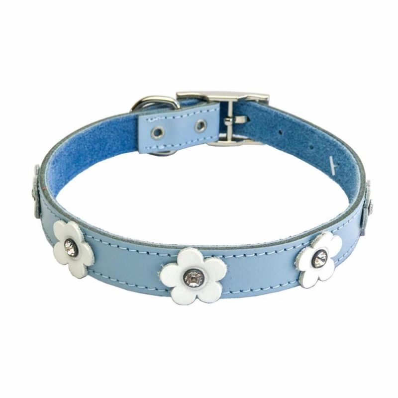 Leather Dog Collars & Leads | DOGUE Foxy Dog Collar – Blue