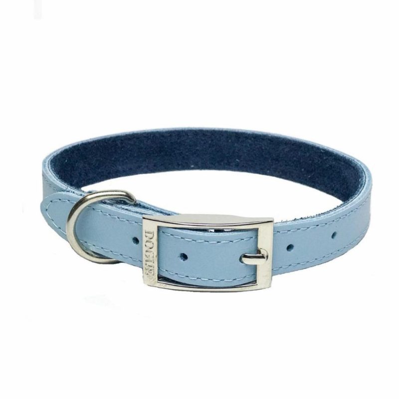 Leather Dog Collars & Leads | DOGUE Plain Jane Leather Dog Collar -Blue