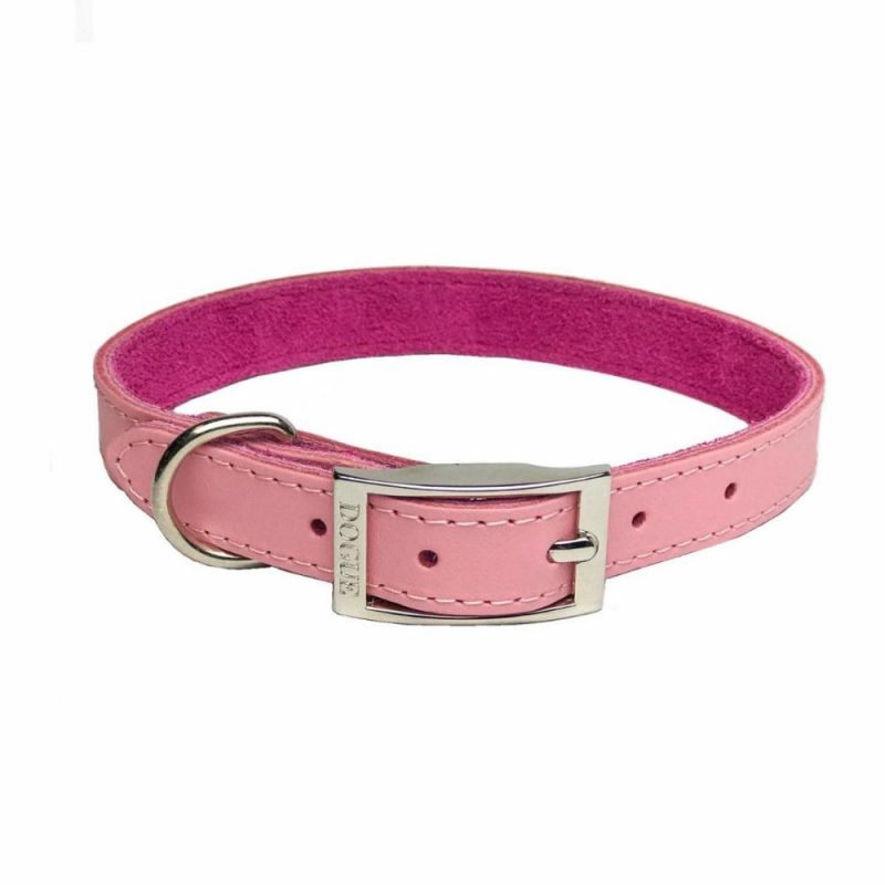 Leather Dog Collars & Leads | DOGUE Plain Jane Leather Dog Collar -Pink