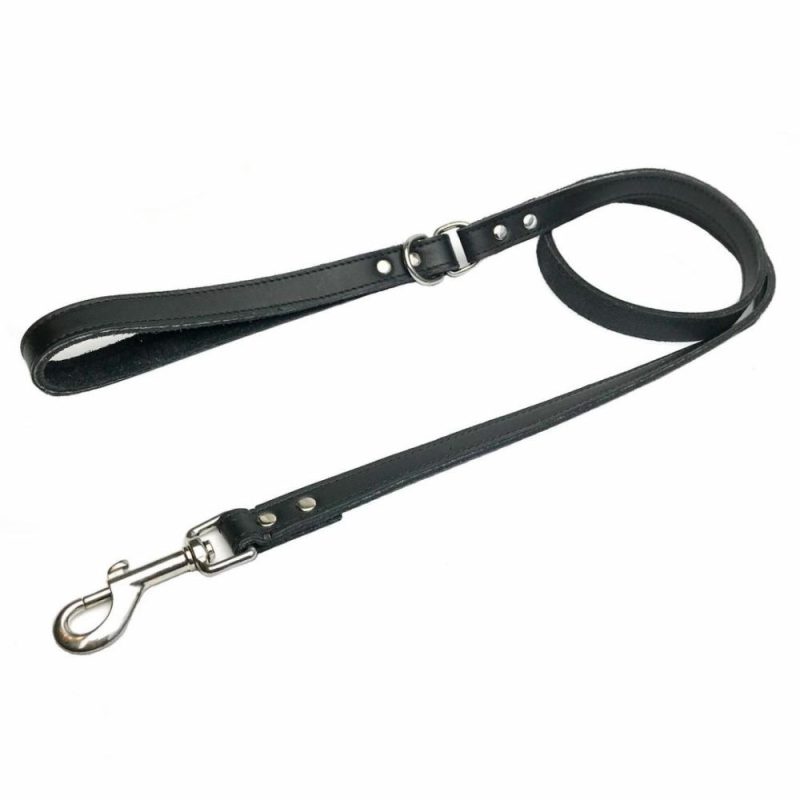 Leather Dog Collars & Leads | DOGUE Plain Jane Leather Dog Lead – Black