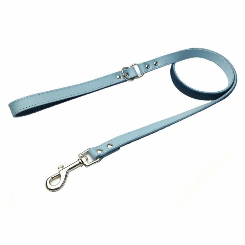 Leather Dog Collars & Leads | DOGUE Plain Jane Leather Dog Lead – Blue