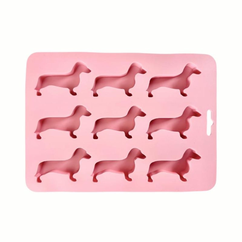 Lick Mats & Slow Feeders | Dachshund Ice Cube Tray Pink – Pink or Blue