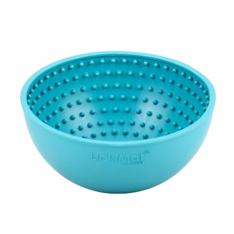 Lick Mats & Slow Feeders | LickiMat Wobble Slow Food Bowl for Dogs – Blue