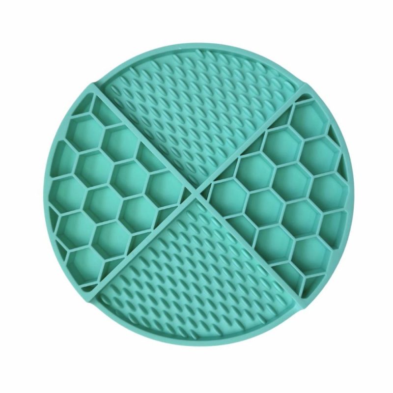 Lick Mats & Slow Feeders | Round Non-Slip Dog Lick Mat- Azure