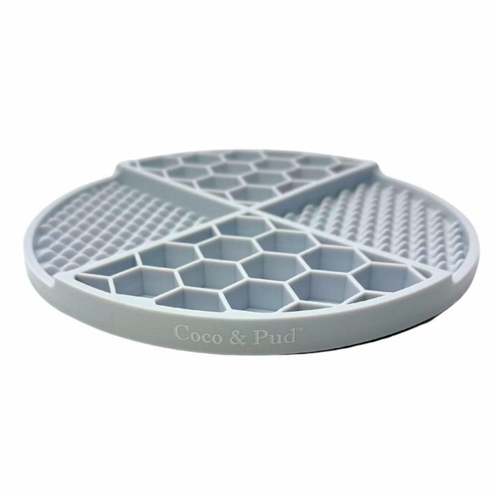 Lick Mats & Slow Feeders | Round Non-Slip Dog Lick Mat- Grey